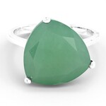 Anello in argento con Calcedonio Verde