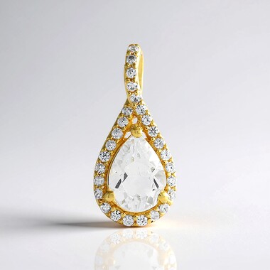 White Topaz Silver Pendant