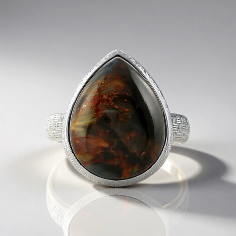Anello in argento con Pietersite Dorata