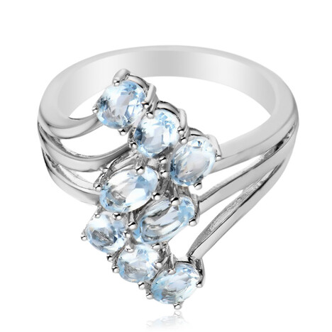 Anello in argento con Topazio Blu Cielo