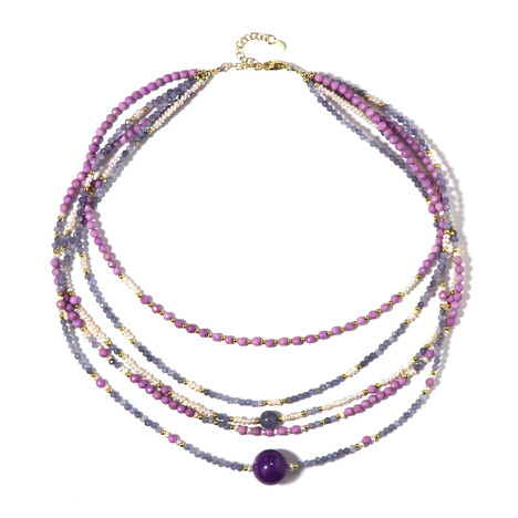 Zilveren halsketting met een phosphosideriet (Riya)