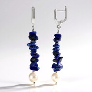 Lapis Lazuli Silver Earrings (Riya)