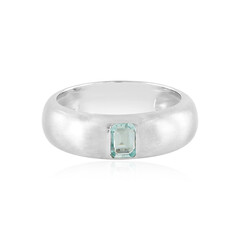 Zilveren ring met een Paraiba kleurige smaragd