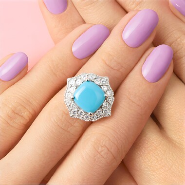 Anillo en oro con Turquesa bella durmiente