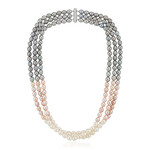 Süßwasserzuchtperlen-Silberhalskette