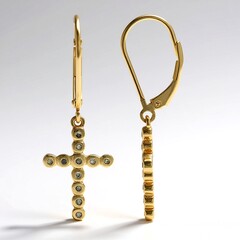 Orecchini placcati in oro con Diamante Fancy