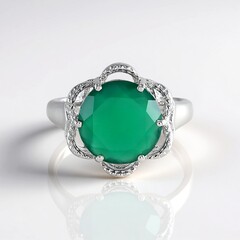 Anello in argento con Onice Verde (Adela Silber)