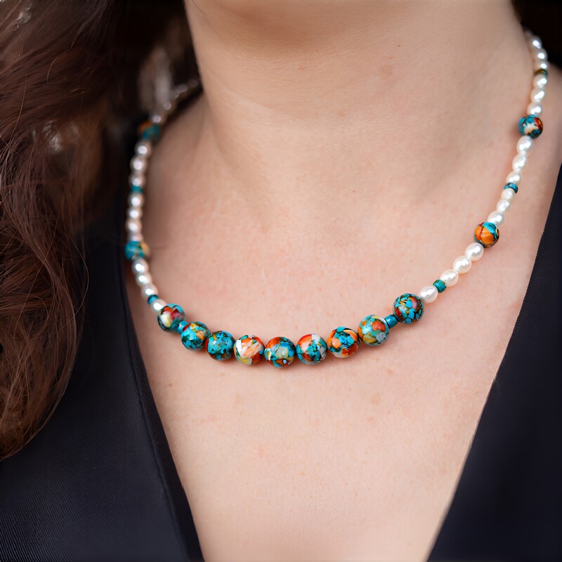 Edelstein-Silberhalskette