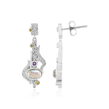 Pendientes en plata con Labradorita (MONOSONO COLLECTION)