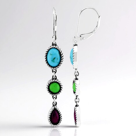Orecchini in argento con Turchese Kingman Mohave Blu (Jones Lee)