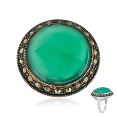 Anillo en plata con Ágata verde
