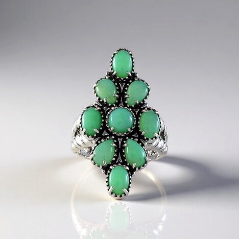 Anello in argento con Crisoprasio (Desert Chic)