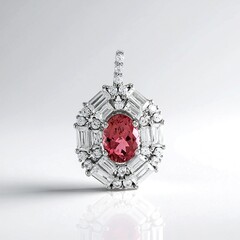 Ciondolo in argento con Tormalina Rosa (Adela Silber)