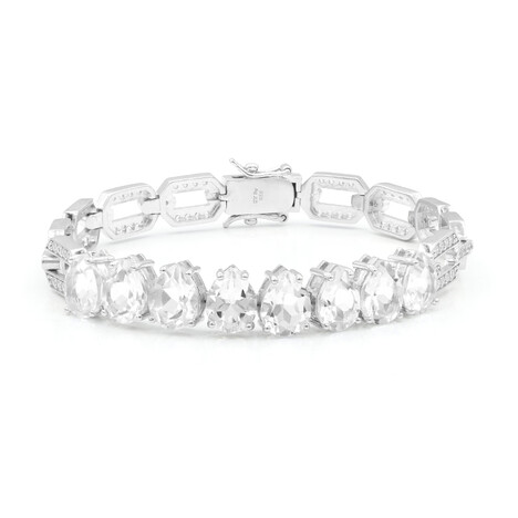 Weißer Topas-Silberarmband