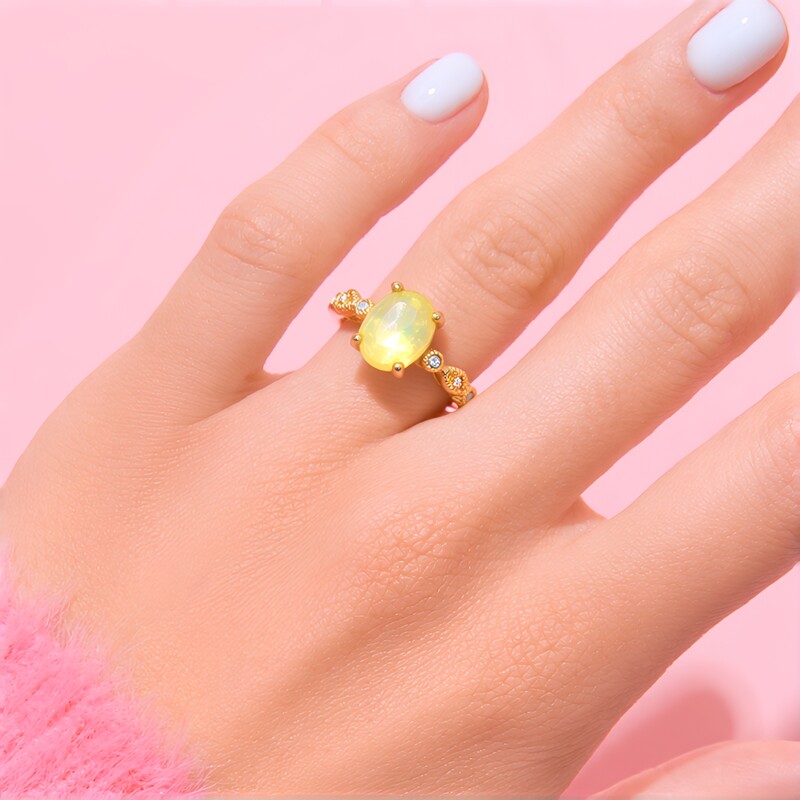 10K Australian Opal Gold Ring