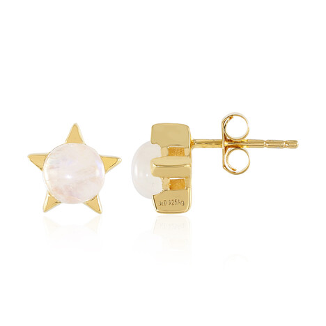 Regenbogen-Mondstein-Silberohrringe