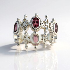 Anello in argento con Tormalina Rosa Brasiliana