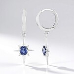 Orecchini in argento con Zaffiro Ceylon Blu