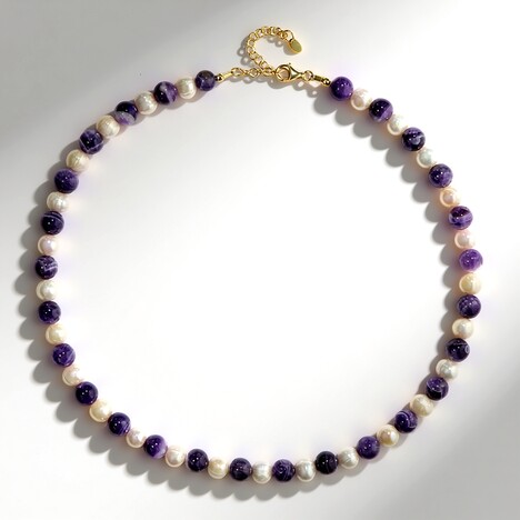 Collana in argento con Ametista Chevron