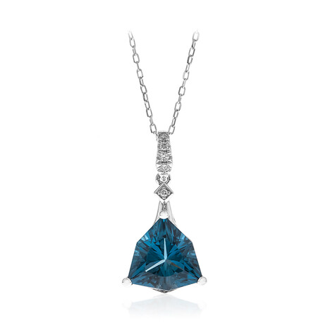 Londonblauer Topas-Goldhalskette