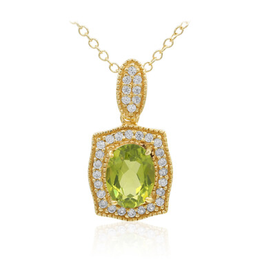 Peridot-Silberhalskette