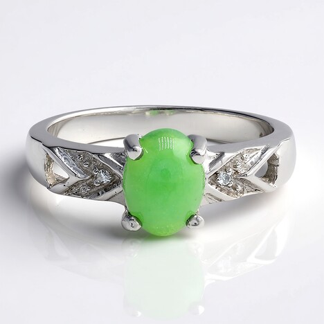 Anello in argento con Crisoprasio Imperiale