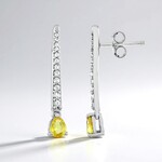 Boucles d'oreilles en argent et Saphir jaune de Ceylan