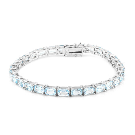 Brazalete en plata con Topacio azul cielo