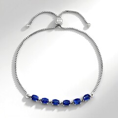 Bracciale in argento con Cianite del Nepal
