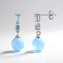 Orecchini in argento con Quarzo Azzurro