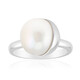 Zilveren ring met een Witte zoetwater kweekparel (Michelle Albala)