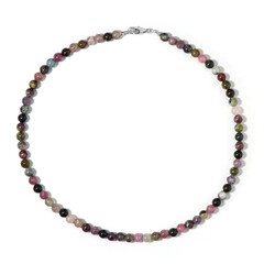 Zilveren halsketting met toermalijnen