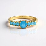 Anello in argento con Apatite Blu Neon