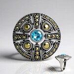 Anello in argento con Topazio Blu Svizzero (Annette classic)