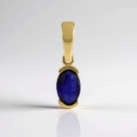 Ciondolo in argento con Zaffiro Blu del Madagascar