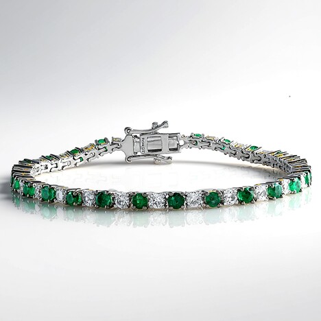 Bracciale in argento con Smeraldo Zambia (Gems en Vogue)