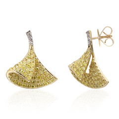 Gouden oorbellen met gele S12 diamanten