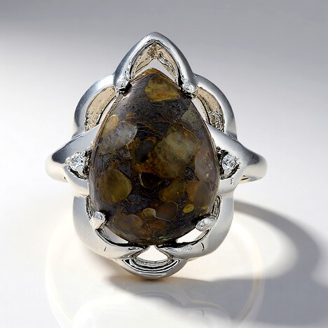Anello in argento con Quarzo Dinosauro
