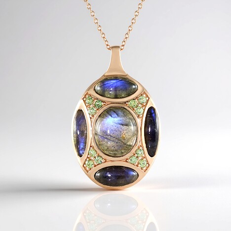 Collana in argento con Labradorite Blu Maniry (KM by Juwelo)