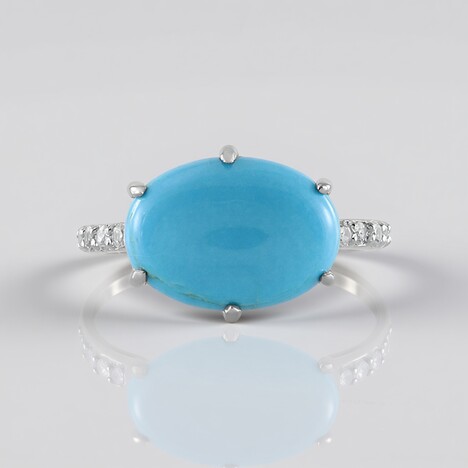 Anello in argento con Turchese Sleeping Beauty (Faszination Türkis)