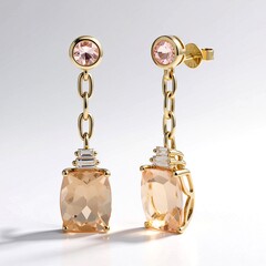 Orecchini in oro con Morganite del Madagascar AAA