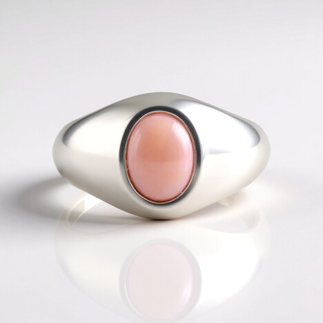 Anello in argento con Opale Rosa