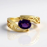 Zilveren ring met een amethist (Ornaments by de Melo)