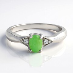 Bague en argent et Chrysoprase impériale