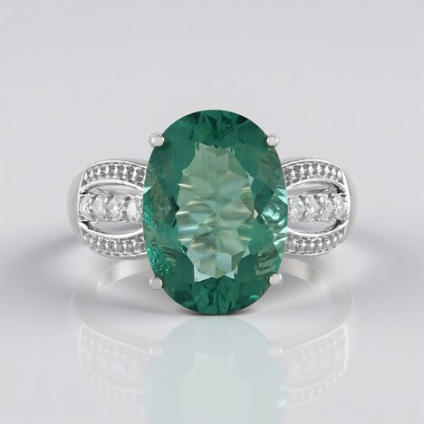 Anello in argento con Fluorite Verde