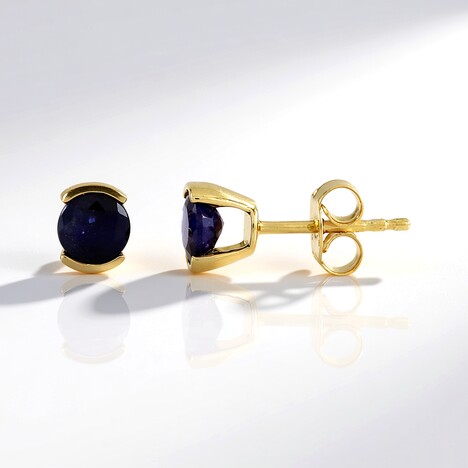 Orecchini in argento con Zaffiro Blu del Madagascar