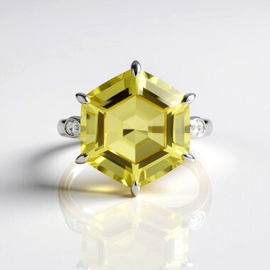 Anello in argento con Quarzo Limone