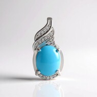 Sleeping Beauty Turquoise Silver Pendant