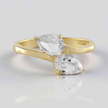 Weißer Topas-Silberring