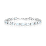 Himmelblauer Topas-Silberarmband
